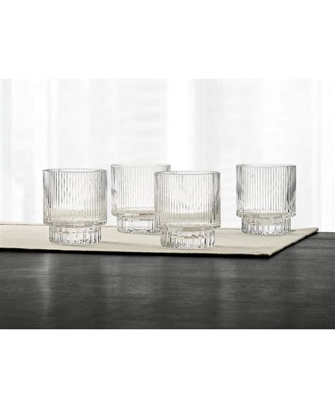 Hotel Collection Fluted Double Old Fashioned Glasses Set Of 4 Created For Macys Macy S