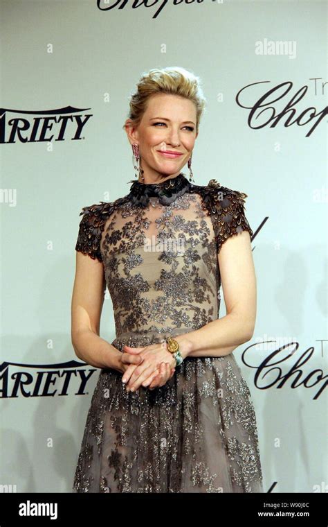 Australian Actress Cate Blanchett Smiles At An Award Presentation