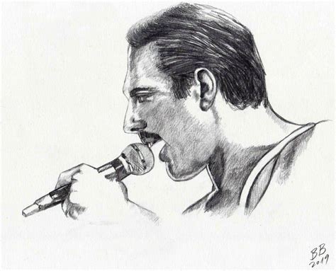 Original Graphite Pencil Drawing Of Freddie Mercury Of Queen Etsy