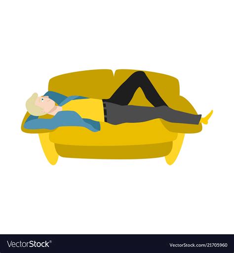 Cartoon Man Lying At Sofa Resting Royalty Free Vector Image