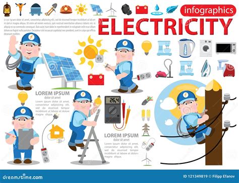 Electricity Infographics Stock Illustration Illustration Of Blue