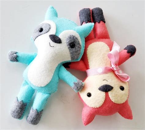 Fox And Raccoon Doll Softies Pdf Pattern Products Swak Embroidery