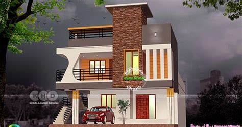 South Indian Style Modern 3 Bhk House Rendering Kerala Home Design