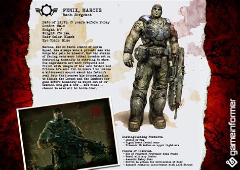 Gears Of War 3 Fichas De Personaje De Marcus Fenix Y De Anya Stroud