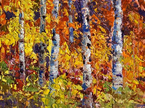 Palette Knife Painters Autumn Explosion Fall Colours Oil Painting By