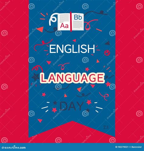 English Language Day Banner Stock Illustration Illustration Of