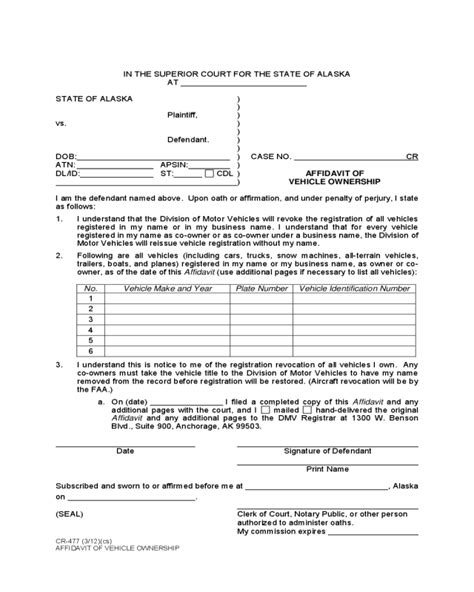 2022 Affidavit Of Ownership Fillable Printable Pdf Forms Handypdf Images