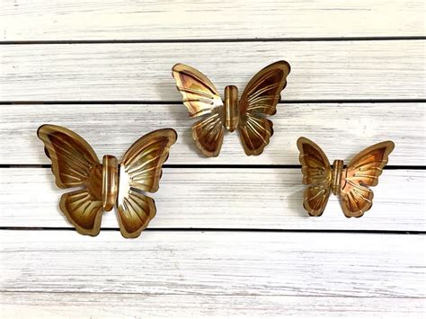 Vintage Brass Butterflies Brass Butterfly Wall Hangings Etsy