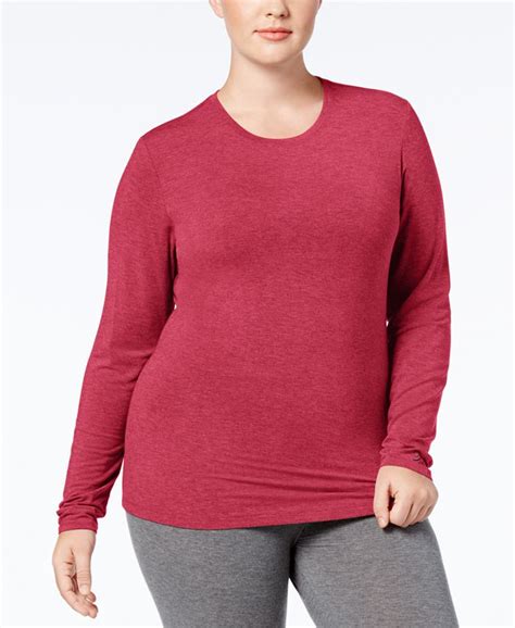 Cuddl Duds Softwear Stretch Long Sleeve Plus Crew Shirt And Reviews