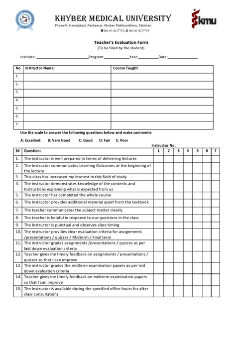50 Printable Teacher Evaluation Forms Free Templatelab Impulse
