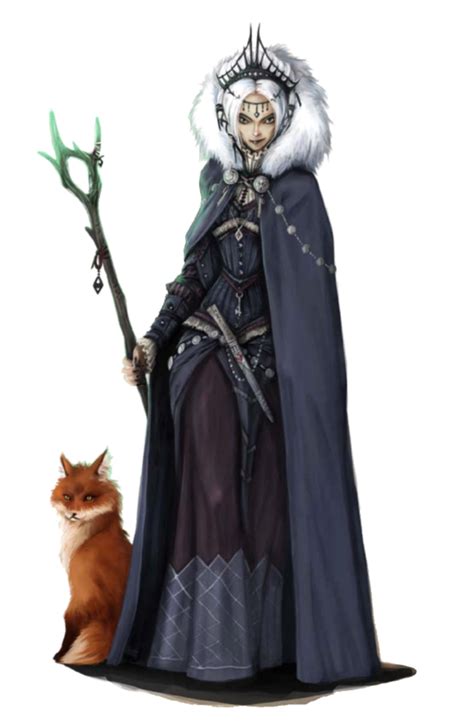 Female Human Witch With Fox Familiar Pathfinder Pfrpg Dnd Dandd 35 5th