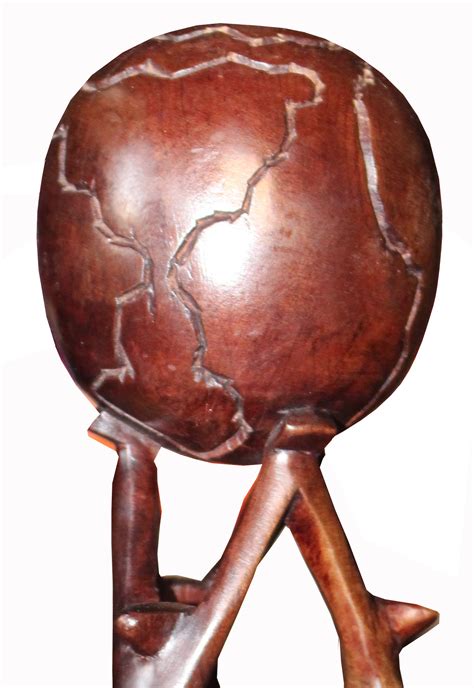 Vintage Hand Carved Wooden Globe Statue · Ramsjay Designs · Online