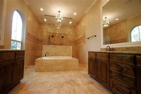 Super clean vanity with flat faced drawers. Travertine Marble Bathroom Designs