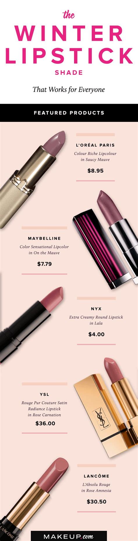 The Best Mauve Lipsticks to Try for Every Skin Tone Makeup com by L Oréal Mauve lipstick