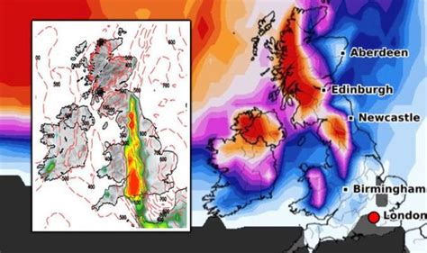 Uk Snow Forecast Britain Braces For 250 Mile Long Column Of Snow To