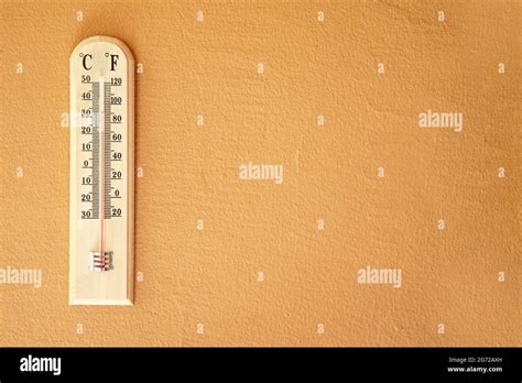 Thermometer Showing High Summer Temperature Stock Photo Alamy