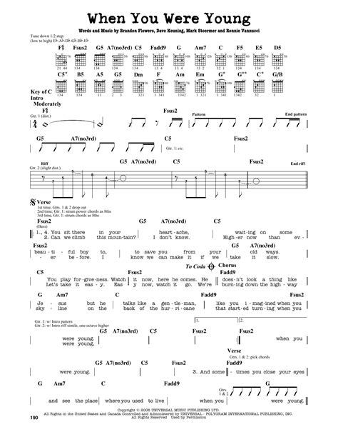 The Killers Guitar Chords