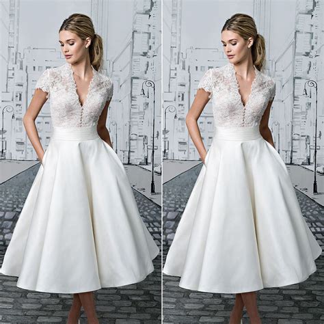 Wedding dresses short lace bridal gowns plus size half sleeves. Wedding Bride V-Neck White Maxi Dress Evening Party ...