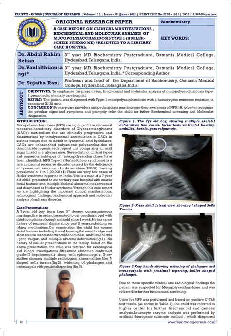 pdf original research paper biochemistry a case report on clinical manifestations