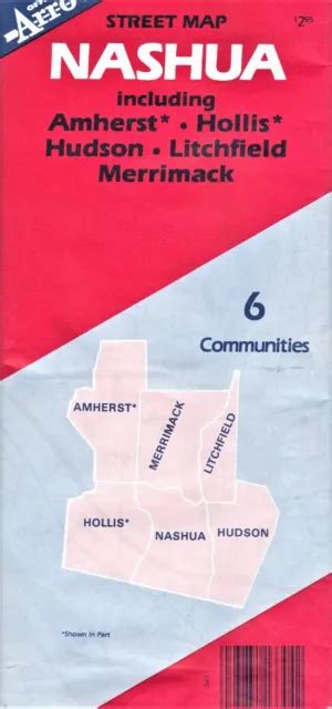 1995 Nashua Nh Street Map Including 6 Communites New And Unfolded