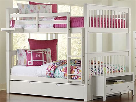 Pulse White Full Over Full Bunk Bed With Trundle from NE Kids | Coleman ...