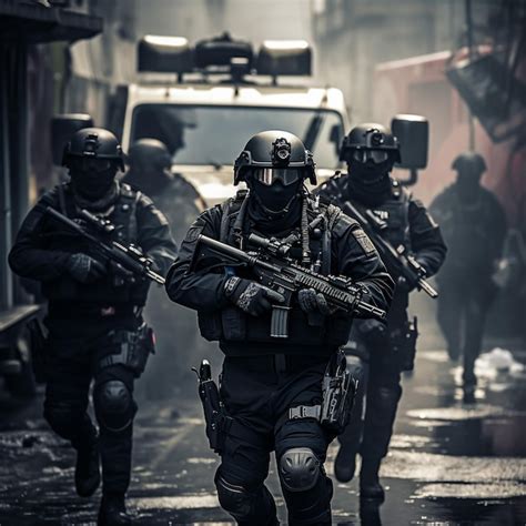 Premium Ai Image Special Forces Soldier Police Swat Team Member