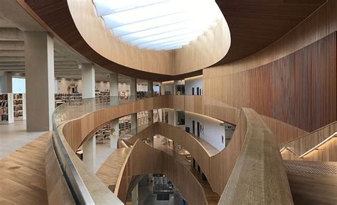 Calgarys New Central Library By Sn Hetta And Dialog Opens Central Library Ceiling Design