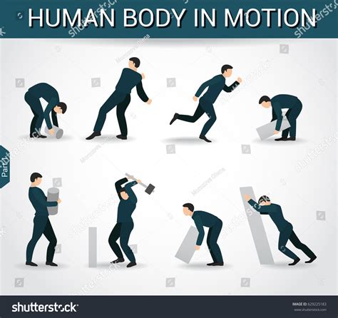 Human Body Motion Working People Training Stock Vector Royalty Free