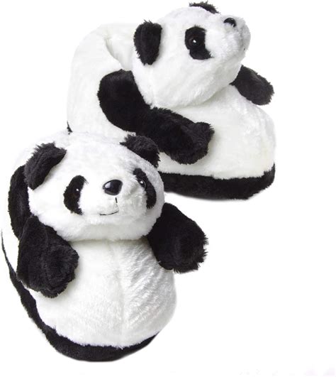 Womens Cute Pandas Animal Slippers Novelty Cozy Fuzzy Slippers Soft