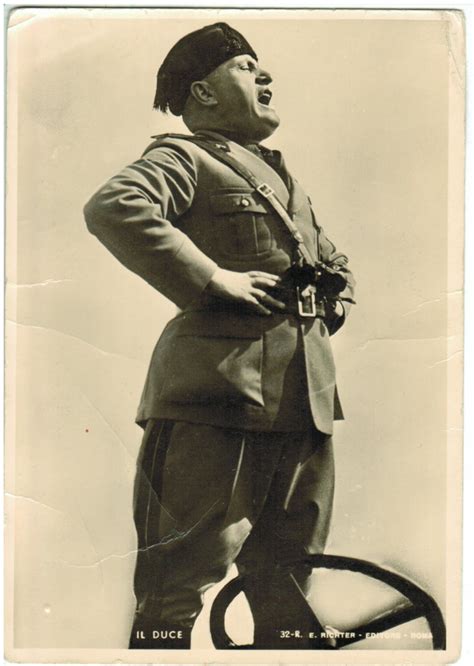 Benito Mussolini Il Duce Postcard Propaganda Italy Global War