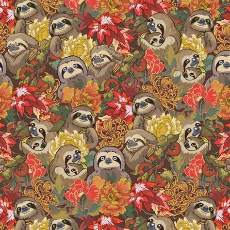 Sloth Wallpaper Autumn Art Print Fall Prints Fall Throw Pillows