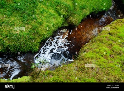 Stream Coloured By The Peat From The Surrounding Moorland Running