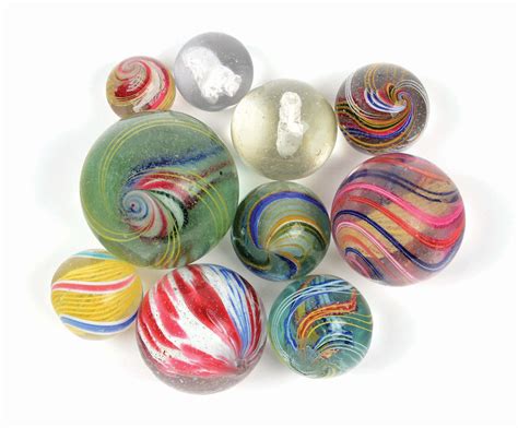 Lot Detail Lot Of 10 Handmade Marbles