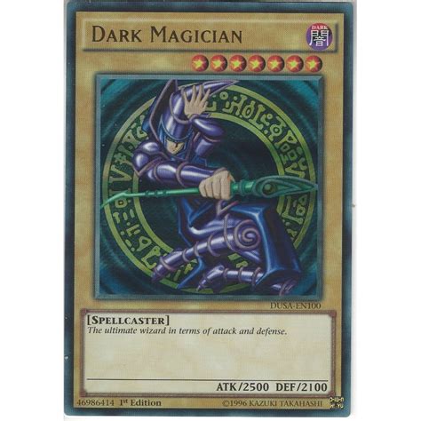 Is a strategic trading card game in which players draw cards from their respective decks and take turns playing cards onto the field. Yu-Gi-Oh! Trading Card Game DUSA-EN100 Dark Magician | 1st Edition | Ultra Rare Card - Trading ...