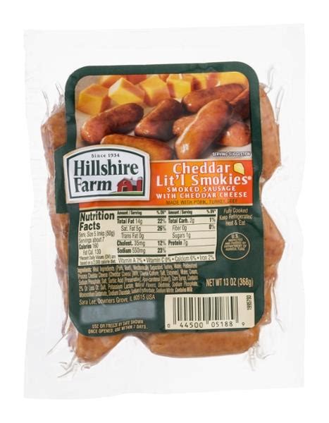 Hillshire Farm Cheddar Litl Smokies Smoked Sausage With Cheddar Cheese