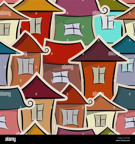 Seamless Pattern With Houses Stock Vector Image And Art Alamy