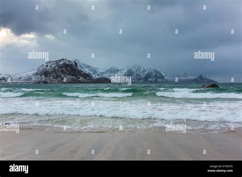 Utakleiv Beach Lofoten Norway Stock Photo Alamy