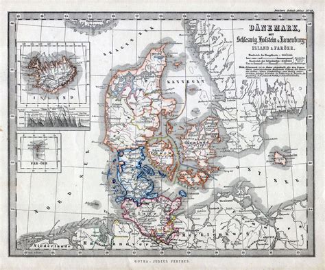 Large Scale Old Political And Administrative Map Of Denmark With Cities