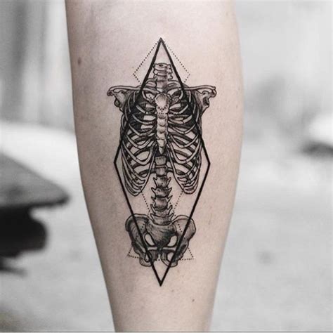 I have over 10+ years of experience as a professional fully licensed tattoo artist. anatomical skeleton geometric tattoo by postyism | Black ...