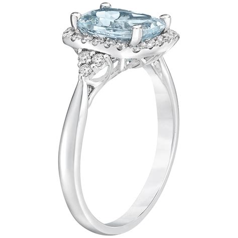 Kt White Gold Aquamarine And Diamond Ring Costco Australia