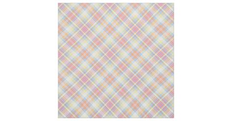 Pastel Stripe Plaid Fabric Zazzle