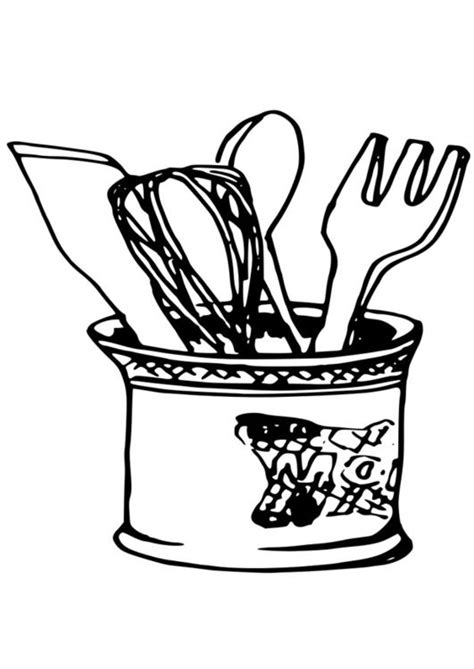 Activities to teach the linking of preschool shoes. Coloring page kitchen utensils - img 19079. | Free ...