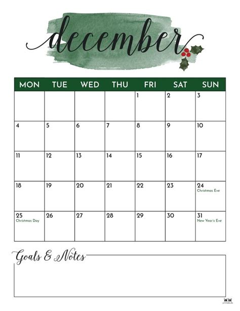 December 2023 Calendars 50 Free Printables Artofit