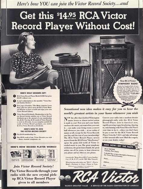 Those Rca Victor Record Player Ads That Eric Alper