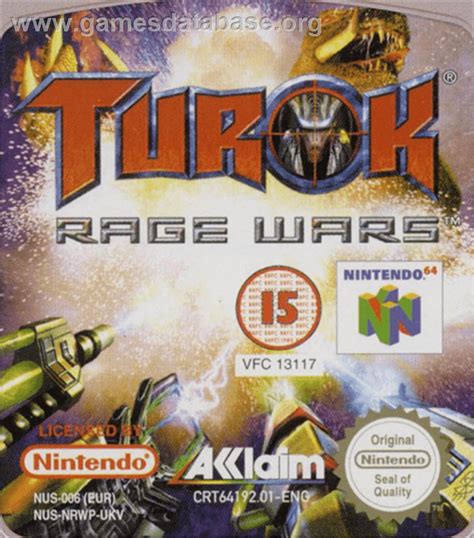 Turok Rage Wars Nintendo N Artwork Cartridge Top