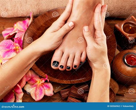 Massage Of Woman S Foot In Spa Salon Stock Photo Image Of Care Lying