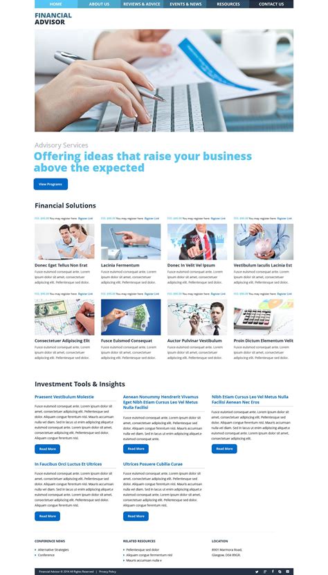 A fully responsive wordpress themes is a theme that was developed to look good across all screens. Financial Advisor WordPress Theme #53487