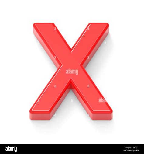 Light Red Letter X 3d Rendering Graphic Isolated On White Background