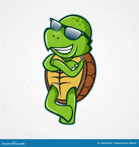 Cute Turtles Mascot Design Stock Vector Illustration Of Eyeglassess