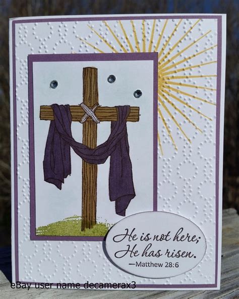 Handmade Easter Card Kit Stampin Up Easter Message Cross He Has